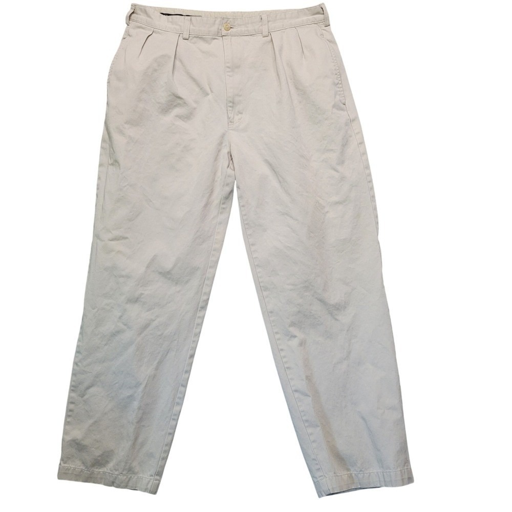 Polo Ralph Lauren Men's Pleated Khaki Pants Size 36x30 Cotton‎ Beige